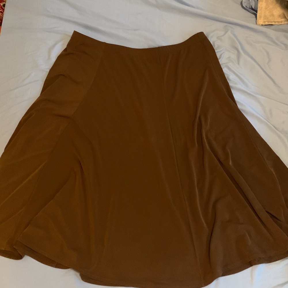 Susan Graver Brown Liquid Knit Skirt